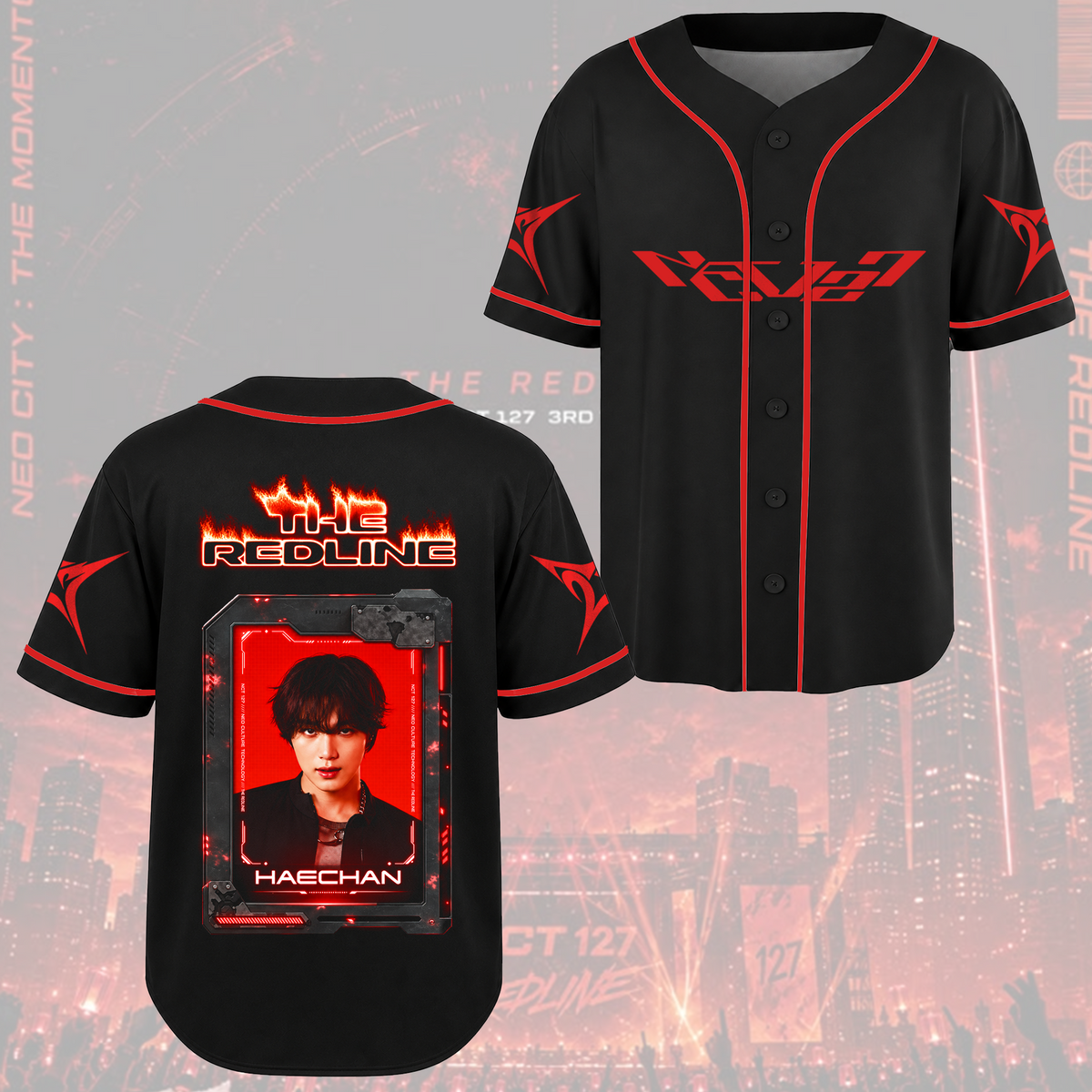 NCT 127 The Redline Tour Cyber Grunge Baseball Jersey Gift For Fans
