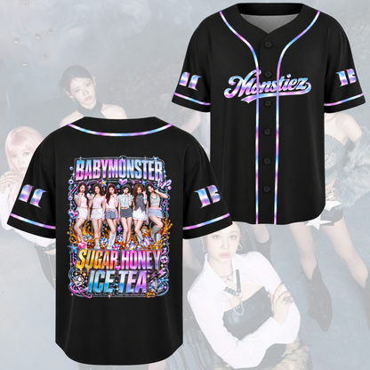 Vibrant The Choom World Tour Babymonster Baseball Jersey Fanmerch