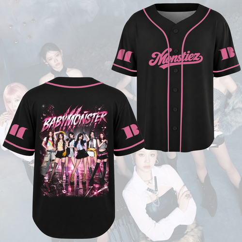 Dramatic The Choom World Tour Babymonster Pink Pop Baseball Jersey For Monstiez