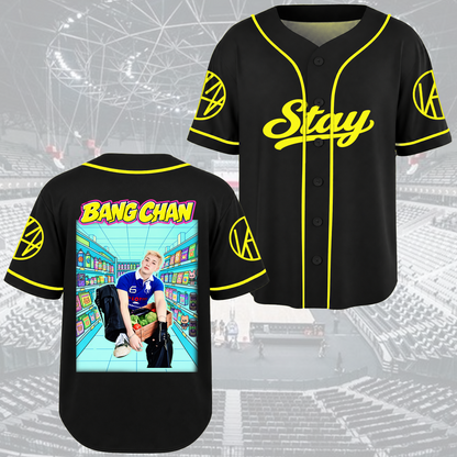 Stray Kids Run It World Tour Baseball-Trikot Edgy Streetwear Geschenk für Fans