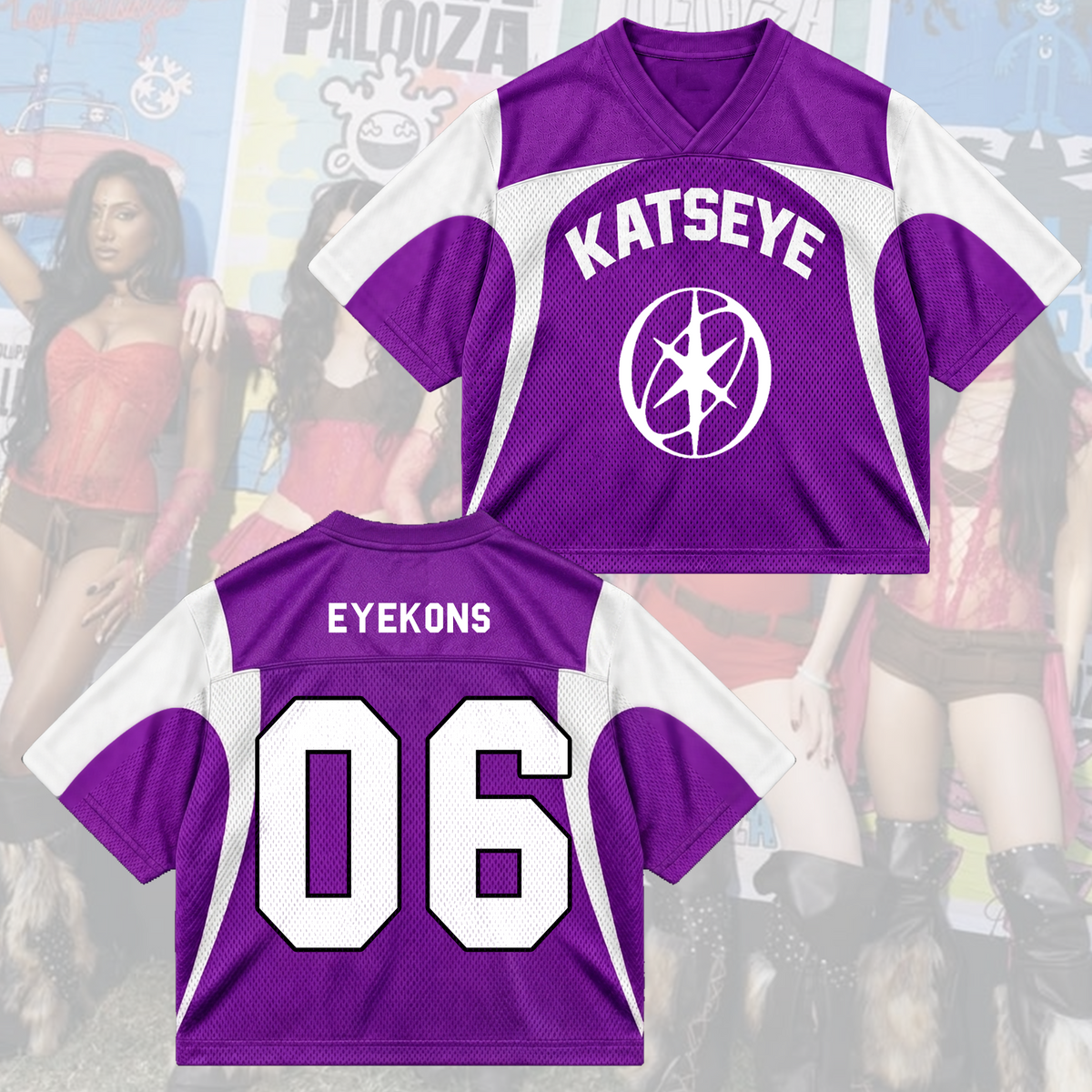 KATSEYE Wild Tour Sporty Purple Mixed Mesh Jersey For EYEKONS