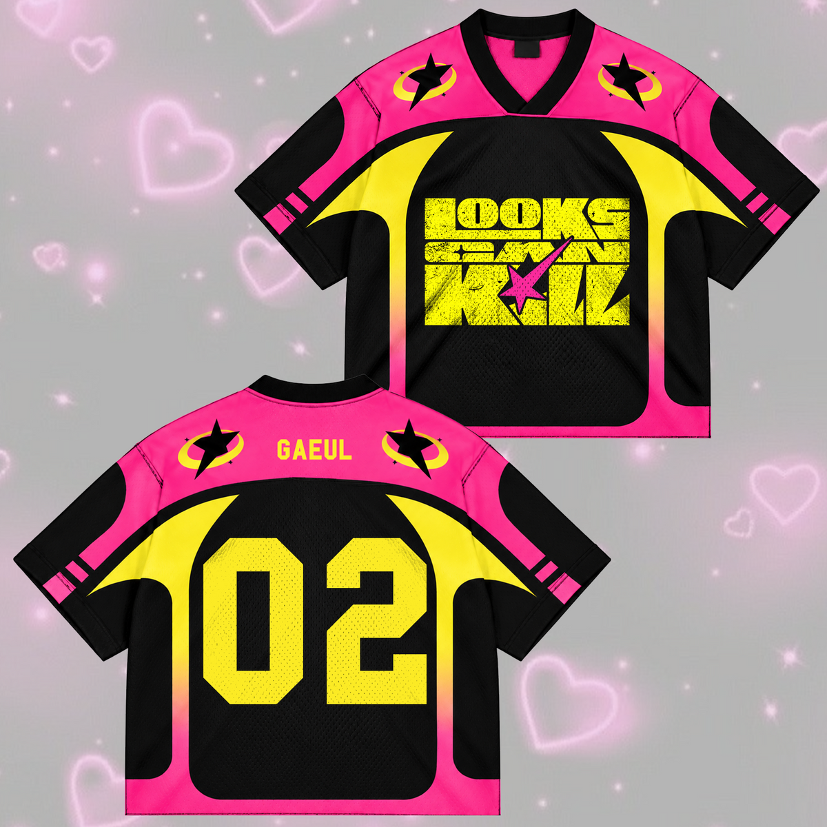 Epic Looks Can Kill I.V.E. Club All Members Pastel Coquette Mixed Mesh Jersey For Dive