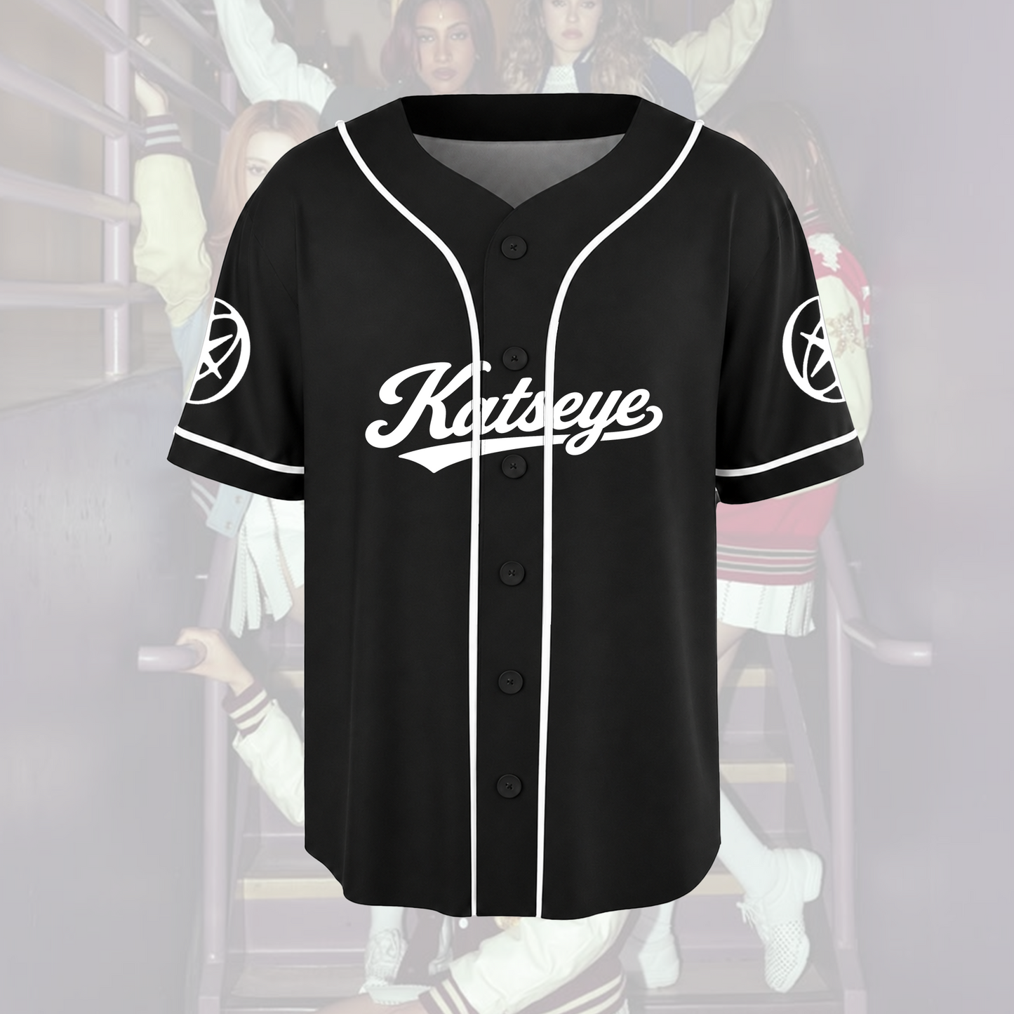KATSEYE Heart Visual Baseball Jersey Premium Lovely Girl Streetwear Gift For Fan