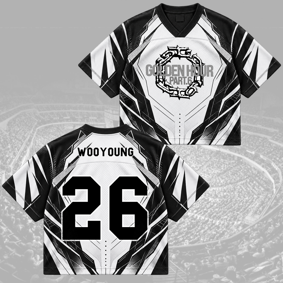 Fierce Golden Hour Part 6 ATEEZ Futuristic Mix Mesh Jersey For Atiny