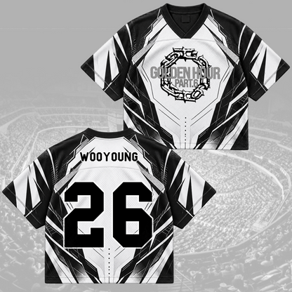 Fierce Golden Hour Part 6 ATEEZ Futuristic Mix Mesh Jersey For Atiny
