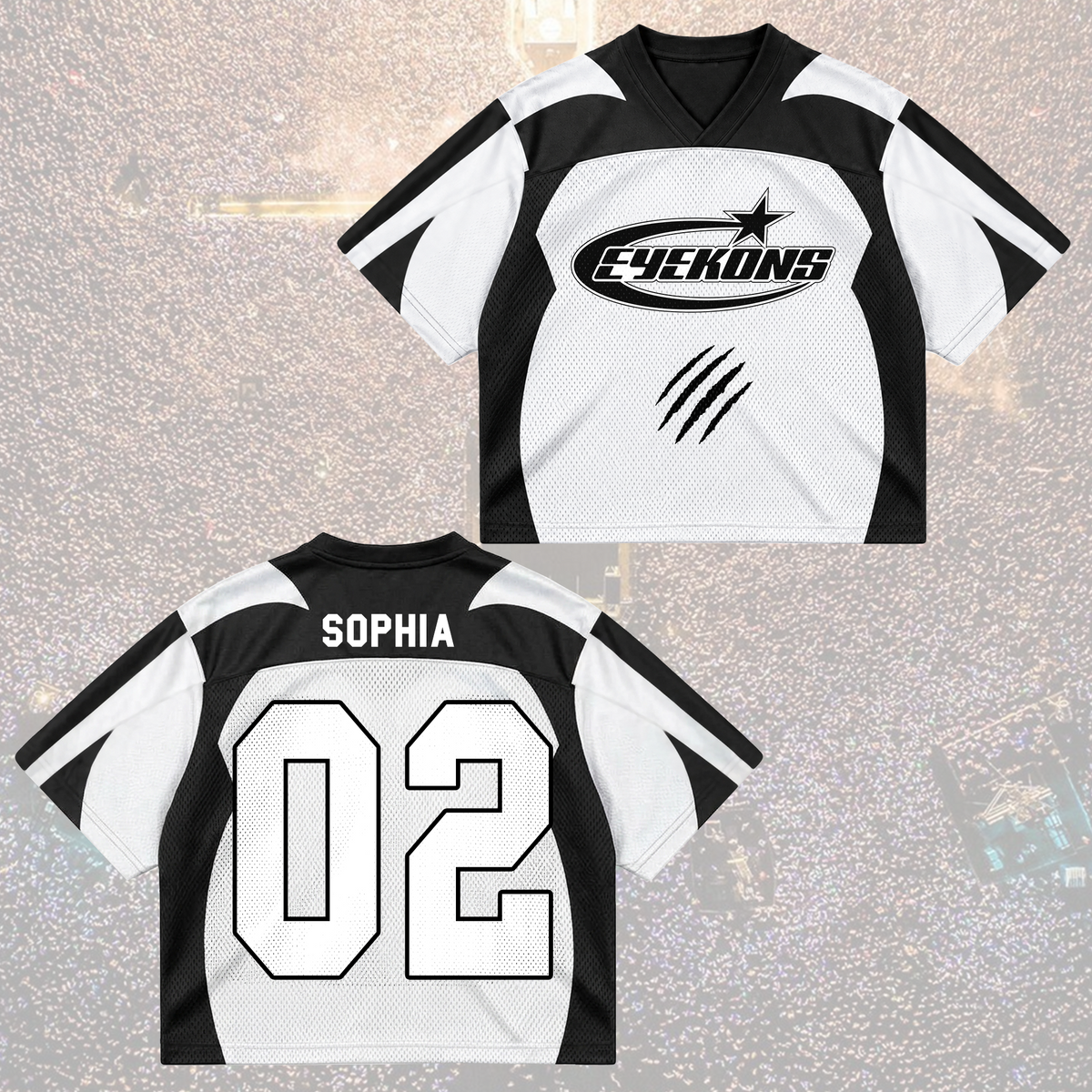 KATSEYE Wild Tour Sporty Purple Mixed Mesh Jersey für EYEKONS