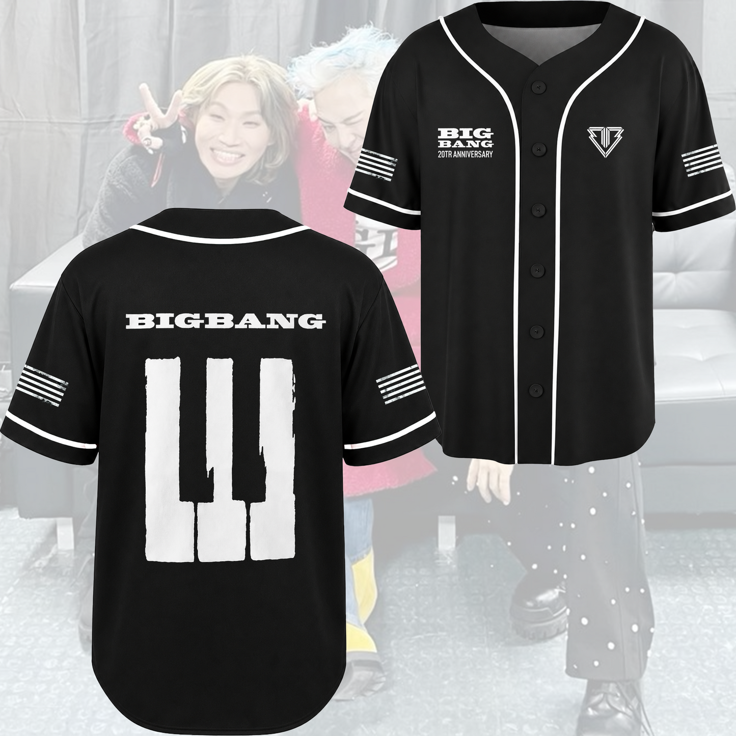 Bigbang 20th Anniversary Baseball Jersey Unisex Streetwear Gift For Fans
