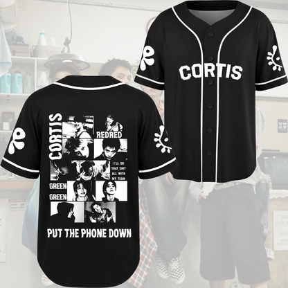 CORTIS Put The Phone Down Baseball Jersey Black Streetwear Kpop Merch Button Down
