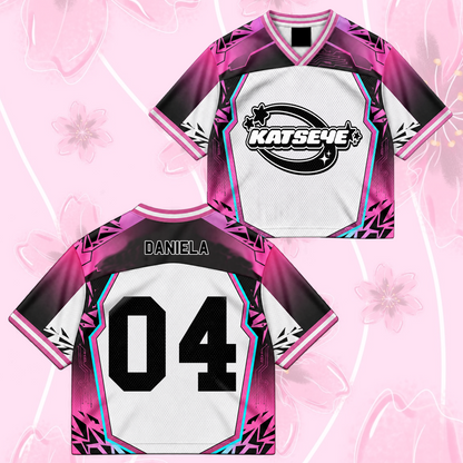 KATSEYE Wild Tour Sporty Purple Mixed Mesh Jersey für EYEKONS