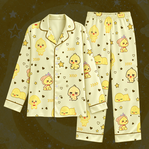 Charming ATEEZ Club Mingi Minway Mascot Pastel Coquette Pajama Set For Atiny