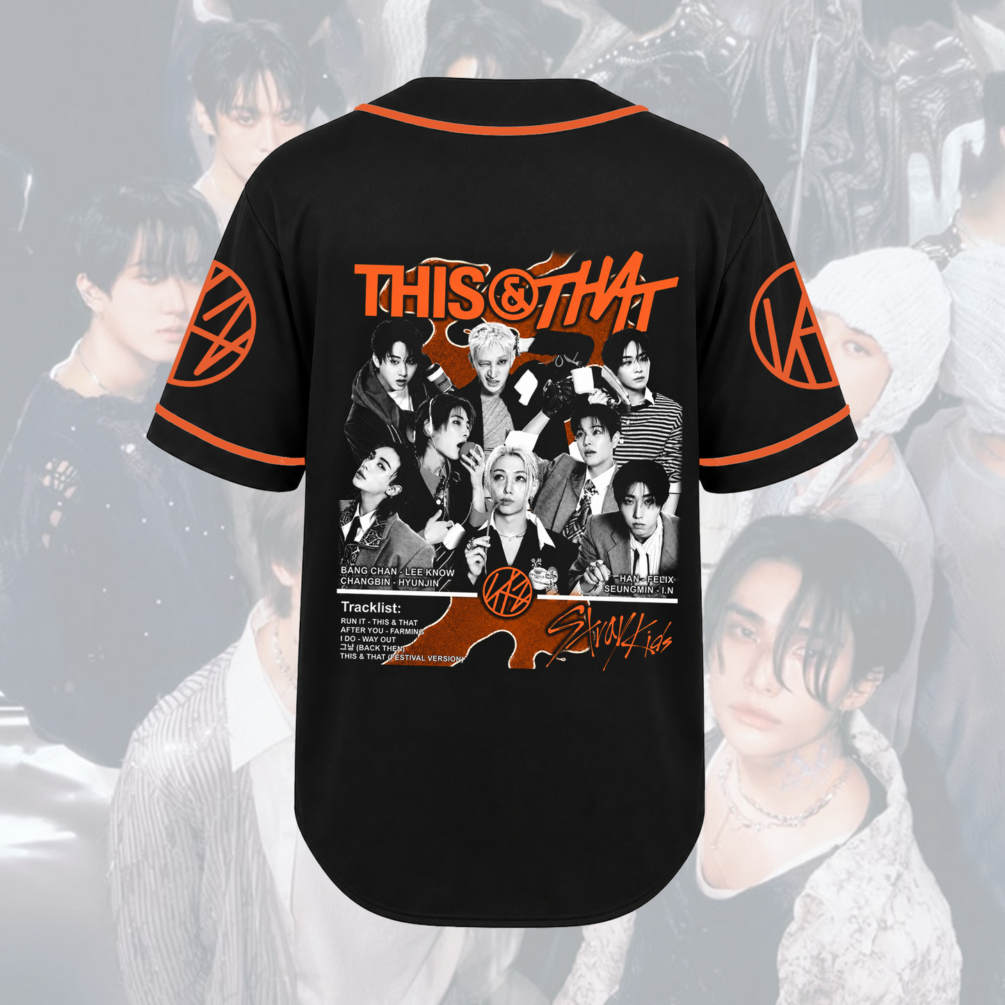 Stray Kids Album Tracklist Baseball Jersey Orange Streetwear Outfit Gift For Stay