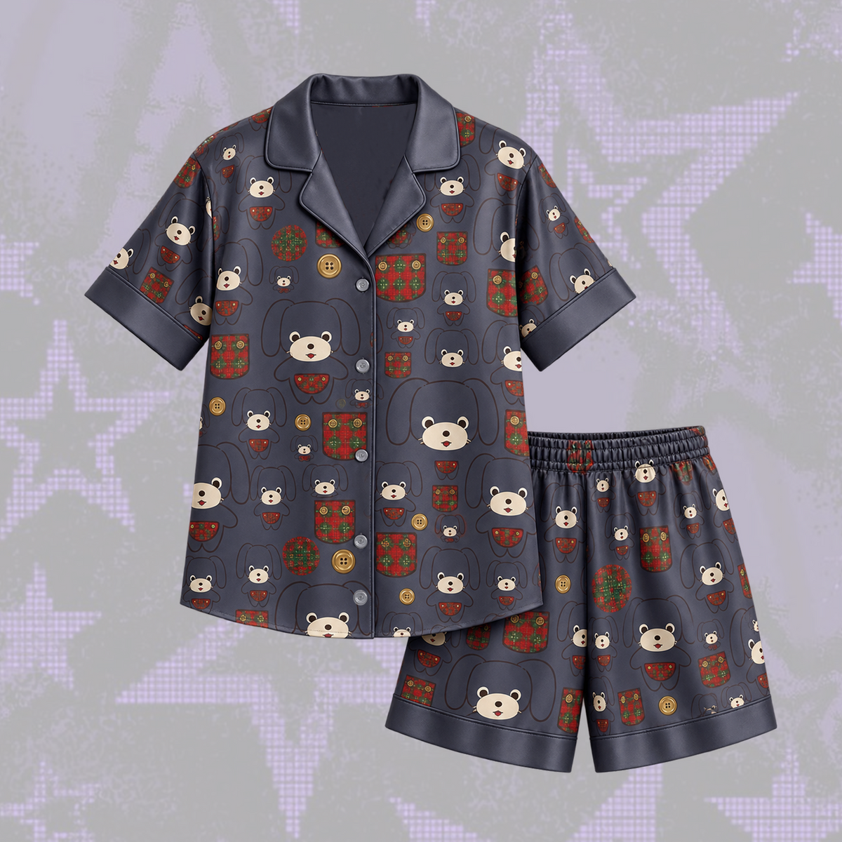 Cozy T.W.I.C.E. Club Jeongyeon TDOONGZ Mascot Tartan Plaid Pajama Set For Once