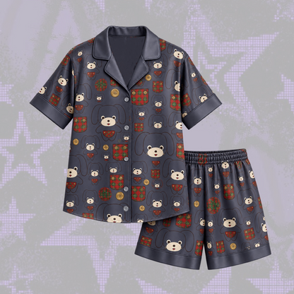 Cozy T.W.I.C.E. Club Jeongyeon TDOONGZ Mascot Tartan Plaid Pajama Set For Once
