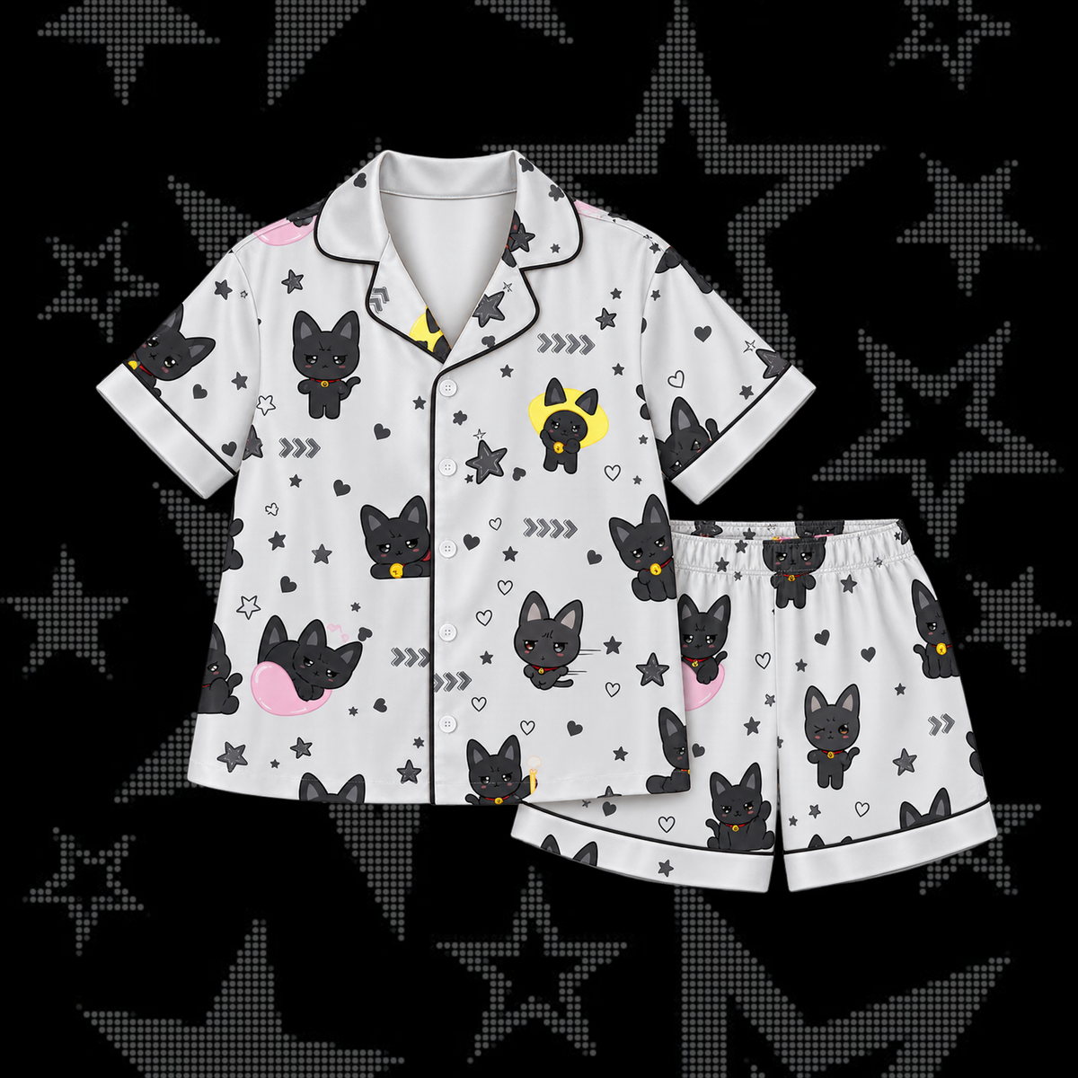 Lovely ATEEZ Club San Byeolmon Mascot Pastel Coquette Short Pajama Set For Atiny