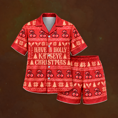 Cozy Have A Holy Christmas K.A.T.S.E.Y.E. Club Megan Symbol Ugly Christmas Pajama Set For Eyekons