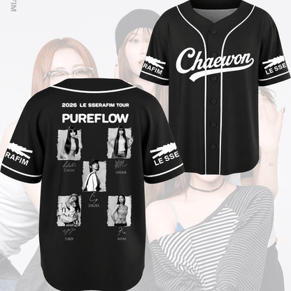 GlowUp Pureflow World Tour Le Sserafim  Baseball Jersey