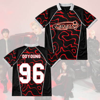 NCT 127 The Redline Tour Retro-Baseballshirt mit wellenförmigen Flügeln am Ausschnitt, Geschenk für Fans