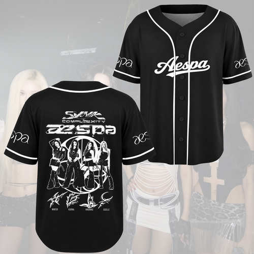 Perfect aespa SYNK COMPLEXITY Black Tour Baseball Jersey Gift for Fan