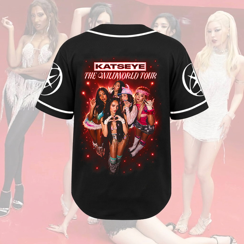 KATSEYE Eyekons The Wildworld Tour Pink Glow Baseball Jersey Gift For Fans