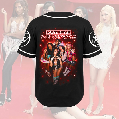KATSEYE Eyekons The Wildworld Tour Pink Glow Baseball Jersey Gift For Fans