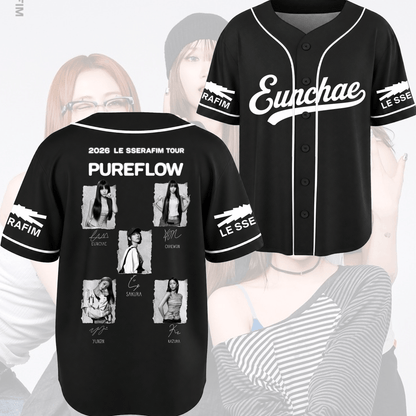 GlowUp Pureflow World Tour Le Sserafim  Baseball Jersey