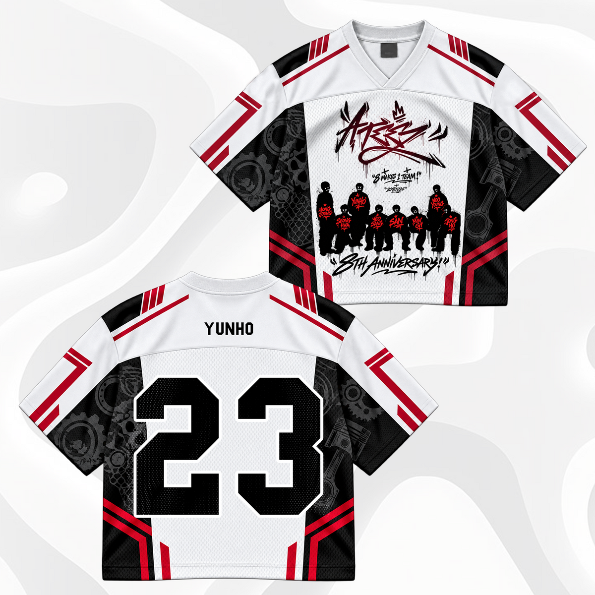 ATEEZ 8th Anniversary Mixed Mesh Jersey Golden Hour ATINY Fans Merch