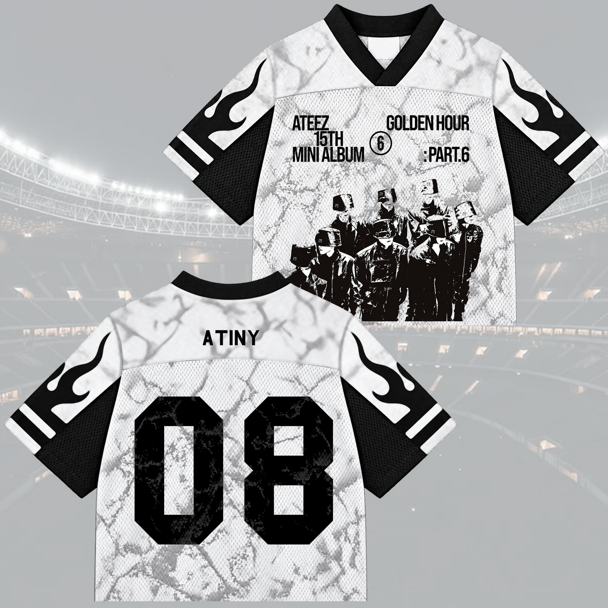 Bold Golden Hour Part 6 ATEEZ  Mix Mesh Jersey For Atiny
