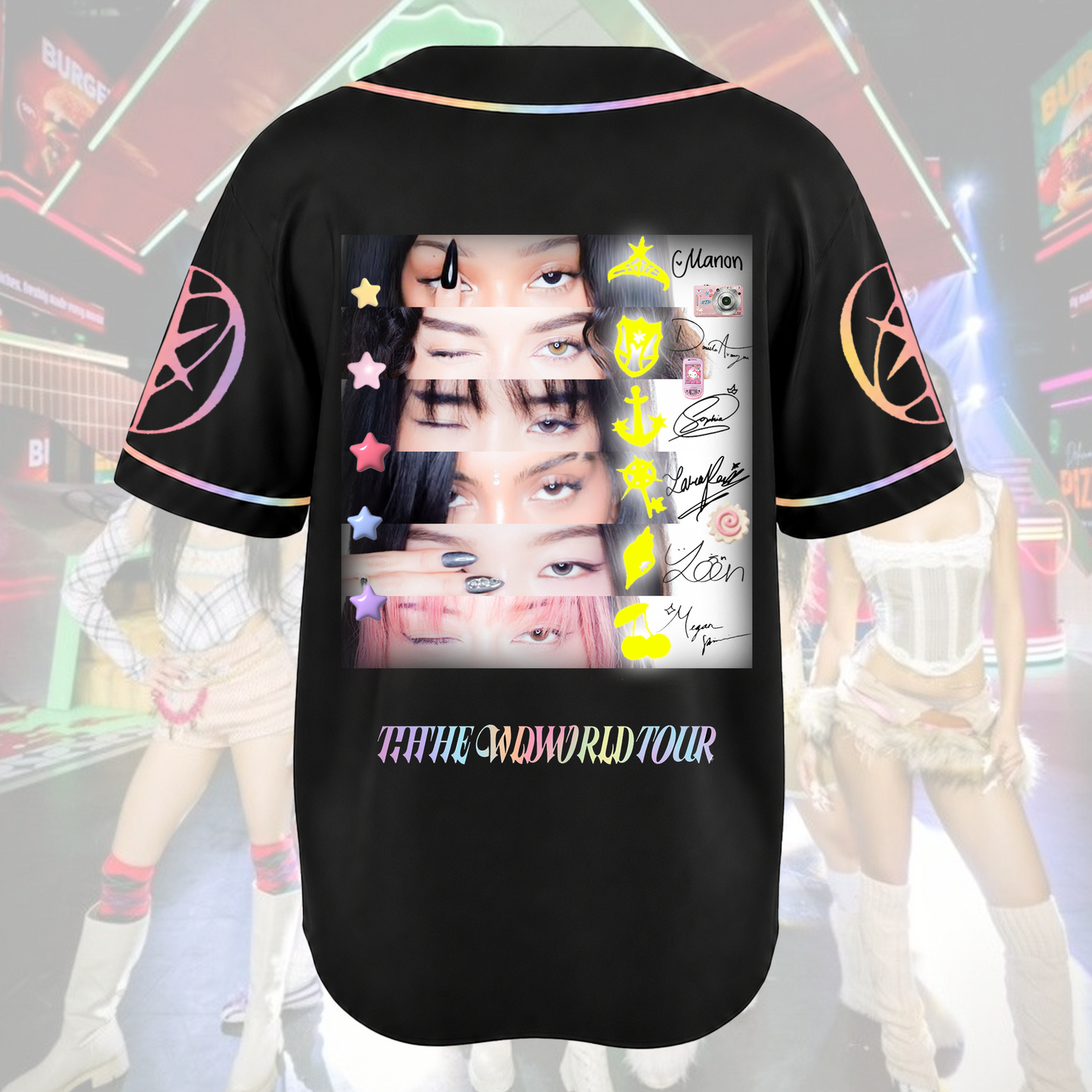 Color Splash Eye To Eye Katseye The Wildworld Tour Baseball Jersey
