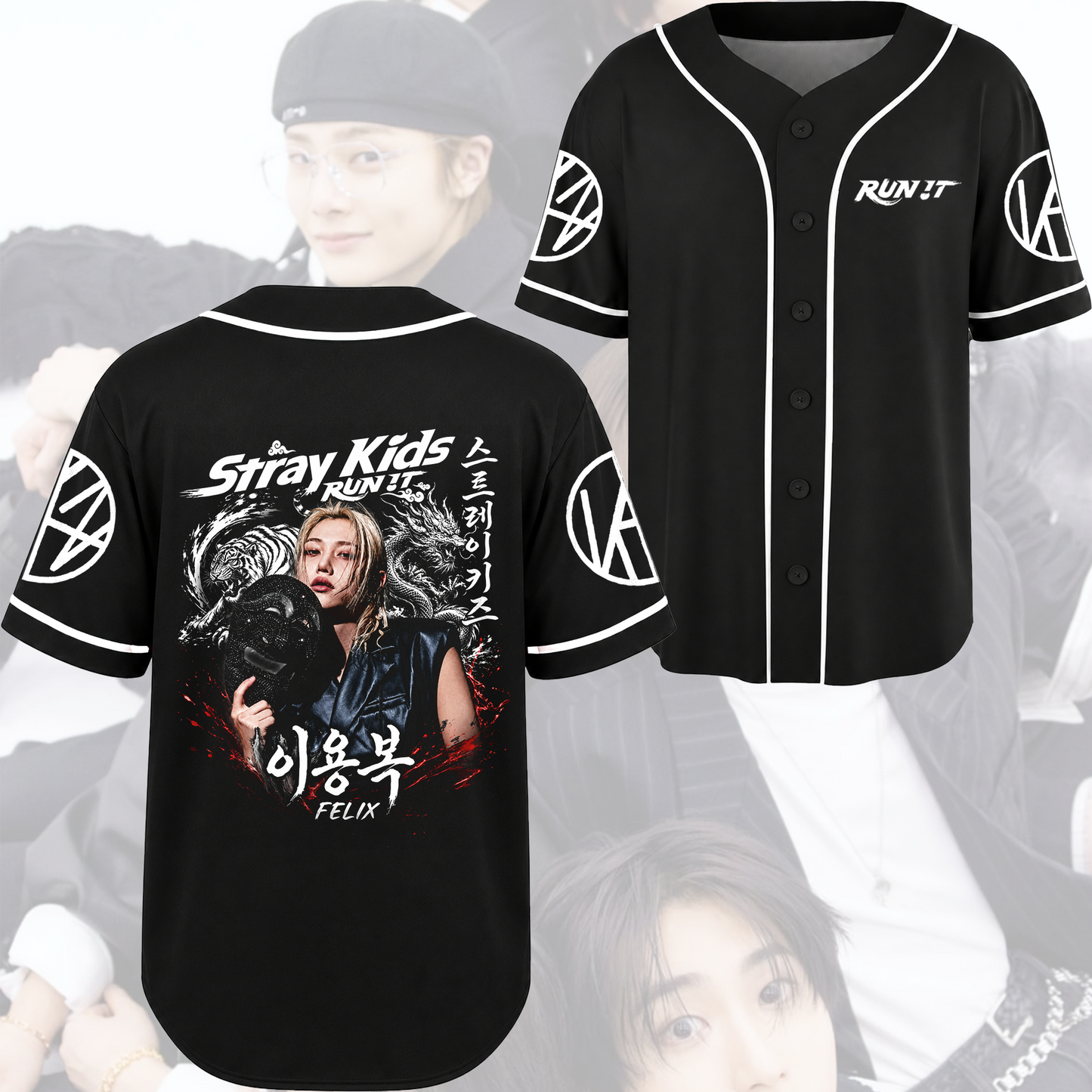 Stray Kids Run It World Tour Baseball Jersey Edgy Streetwear Gift For Fans