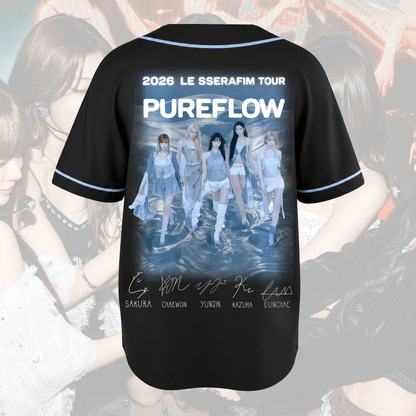 Le Sserafim World Tour Pureflow Baseball Jersey Fan Edition