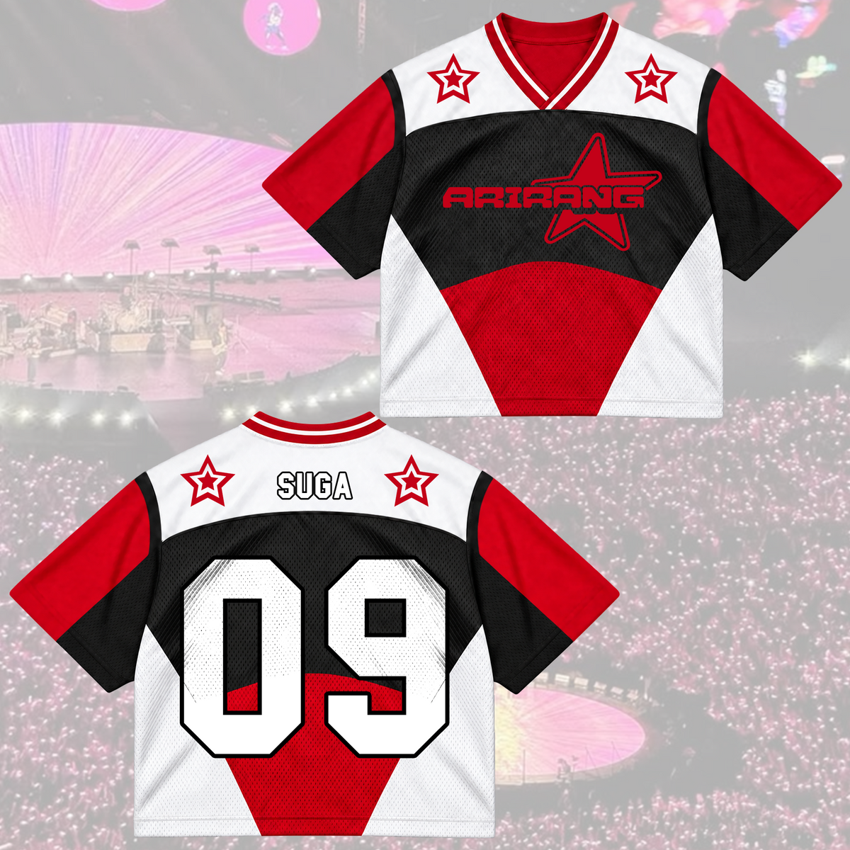 Savage Arirang Army Club All Members Futuristic Racing Mixed Mesh Jersey For Fans