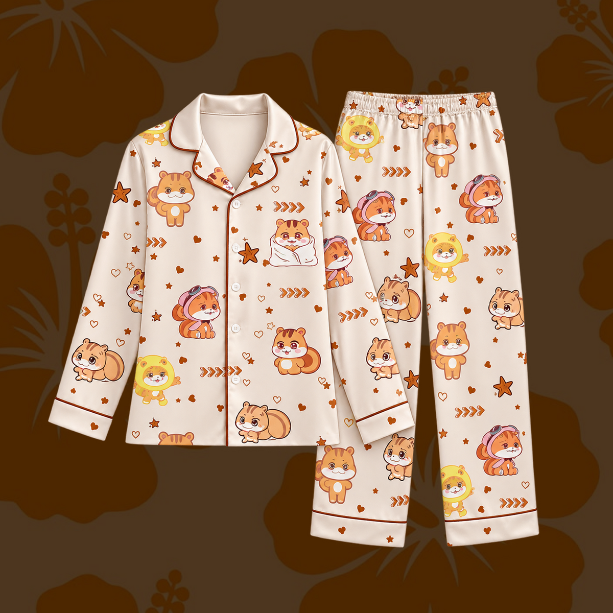 Adorable ATEEZ Club Hongjoong JJOONGrami Mascot Pastel Coquette Pajama Set For Atiny