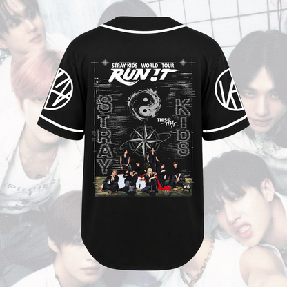 Stray Kids Run It Baseball Jersey Hip Hop Sports Merch Fan Gifts