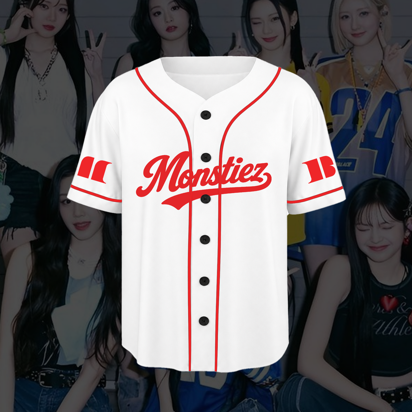 Stunning BABYMONSTER Choom Jersey  White Monstiez Baseball Shirt