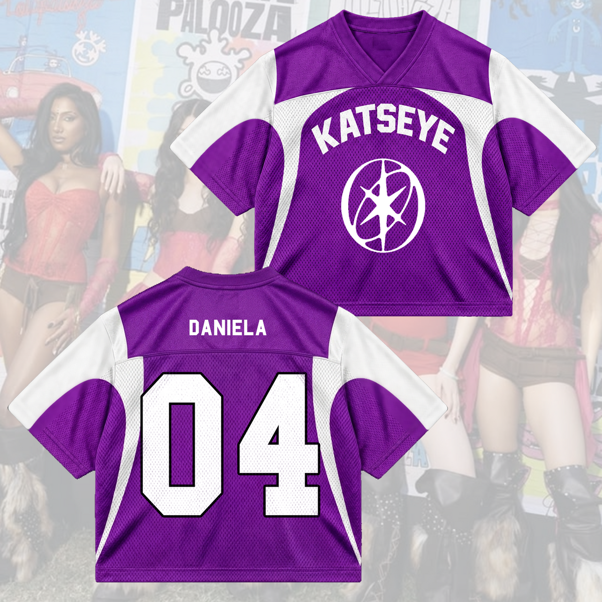 KATSEYE Wild Tour Sporty Purple Mixed Mesh Jersey For EYEKONS