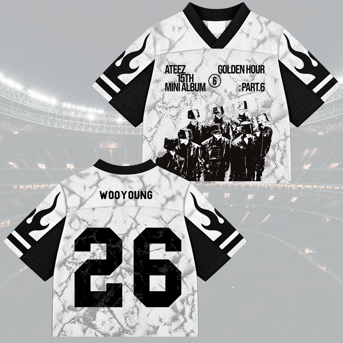 Bold Golden Hour Part 6 ATEEZ  Mix Mesh Jersey For Atiny