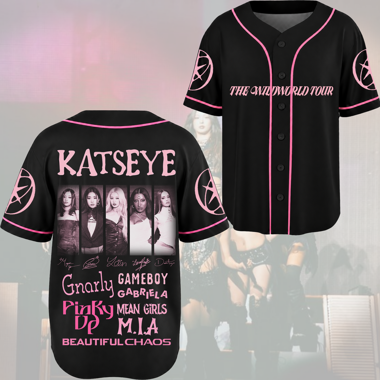 Vibrant Pulse Katseye The Wildworld Tour Baseball Jersey Fan Editon