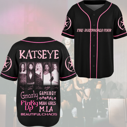 Vibrant Pulse Katseye The Wildworld Tour Baseball Jersey Fan Editon