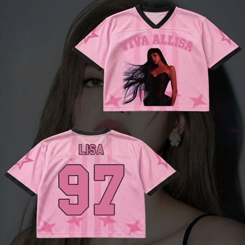 Style Lisa 97 Pink Mesh Jersey Viva Allisa Mixed Mesh Jersey Gift For Fans