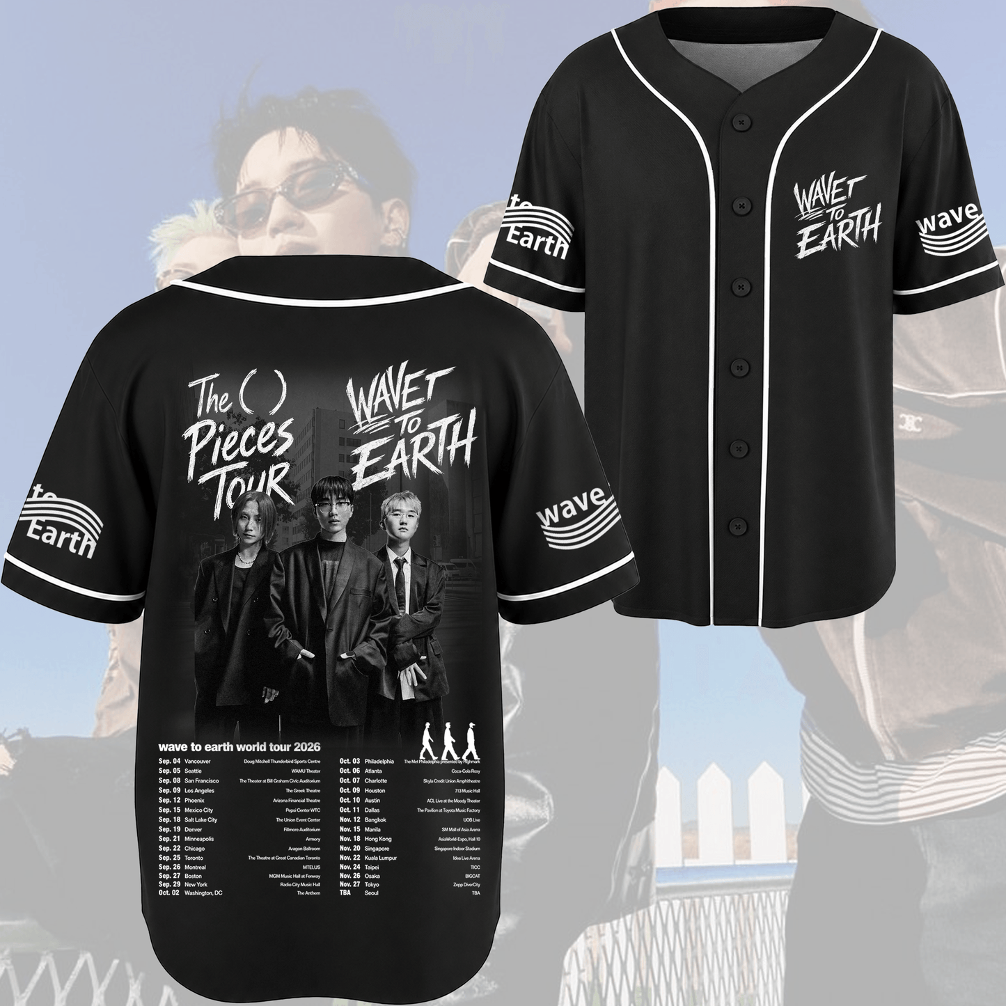 Wave To Earth The Pieces Tour Baseball Jersey Fan Edition