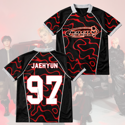 NCT 127 The Redline Tour Retro-Baseballshirt mit wellenförmigen Flügeln am Ausschnitt, Geschenk für Fans