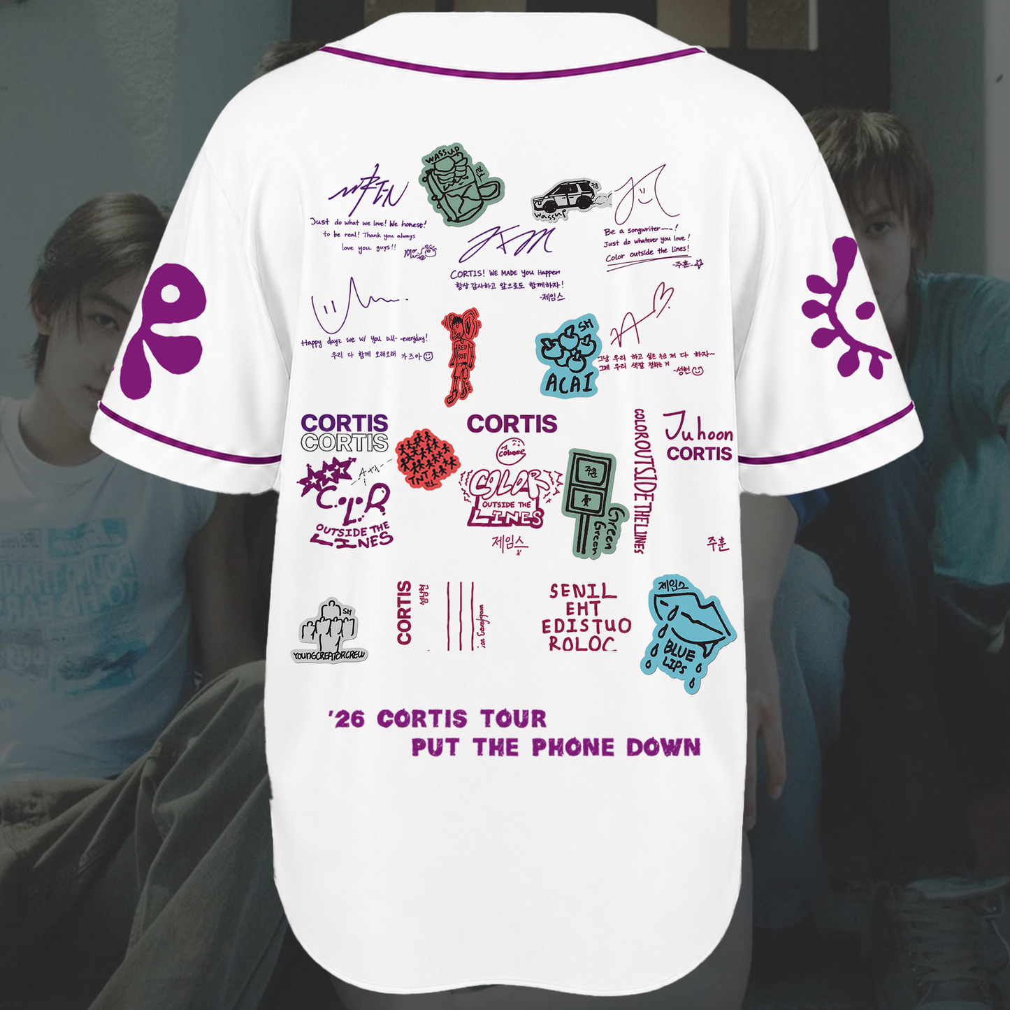 Put Your Phone Down Cortis Tour Track List Baseball Jersey Fan Edition