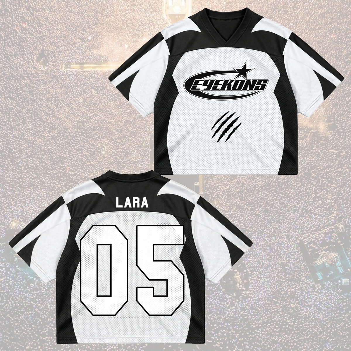 KATSEYE Wild Tour Sporty Purple Mixed Mesh Jersey für EYEKONS