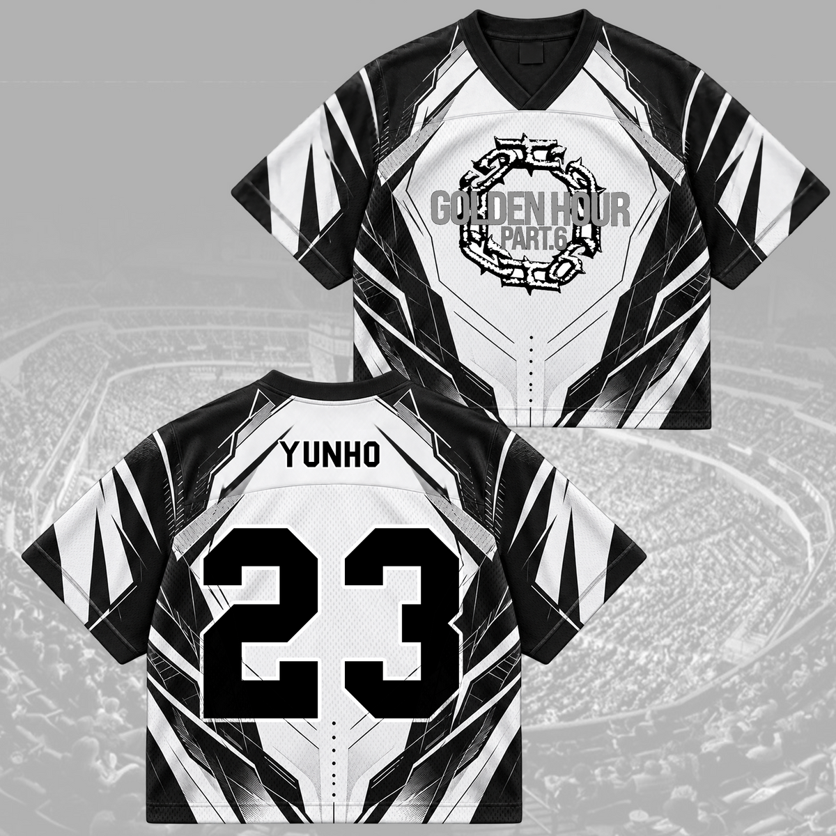 Fierce Golden Hour Part 6 ATEEZ Futuristic Mix Mesh Jersey For Atiny