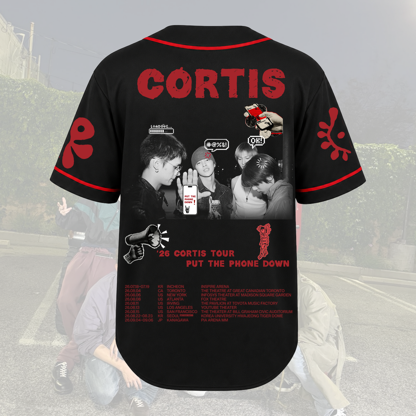 Electric Put Your Phone Down Tour Cortis  Baseball Jersey