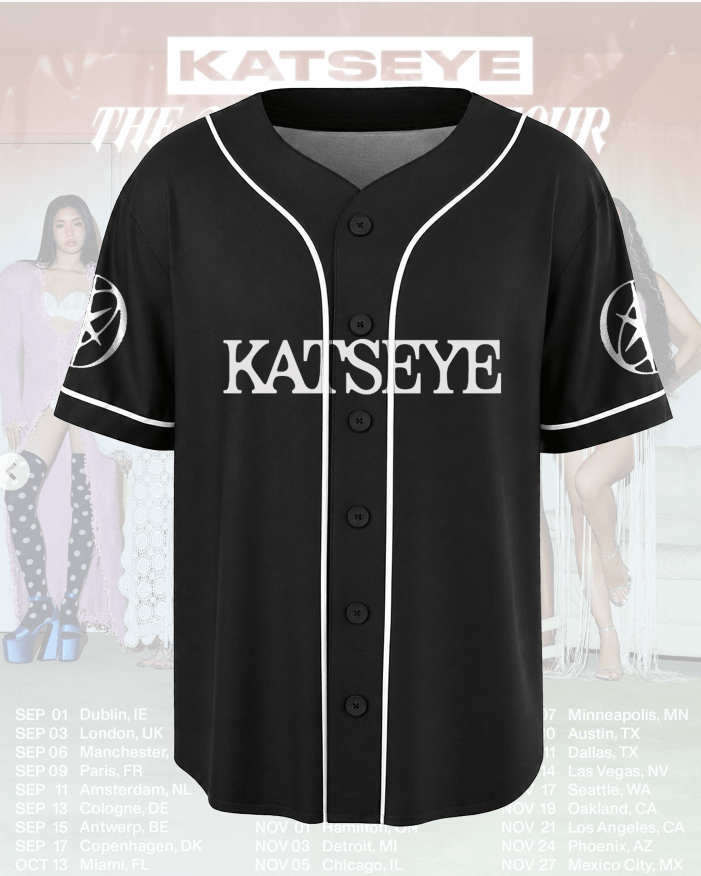 Geffen Wild Katseye The WildWorld Tour Baseball Jersey Fan Edition