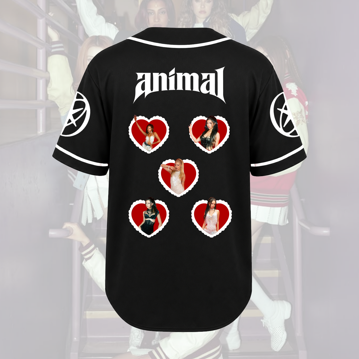 KATSEYE Heart Visual Baseball Jersey Premium Lovely Girl Streetwear Gift For Fan