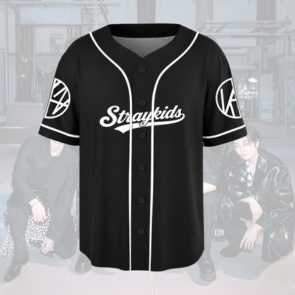 Vintage Stray Kids Rap Tee Style Baseball Jersey Edgy Yin Yang Kpop Fan Gift