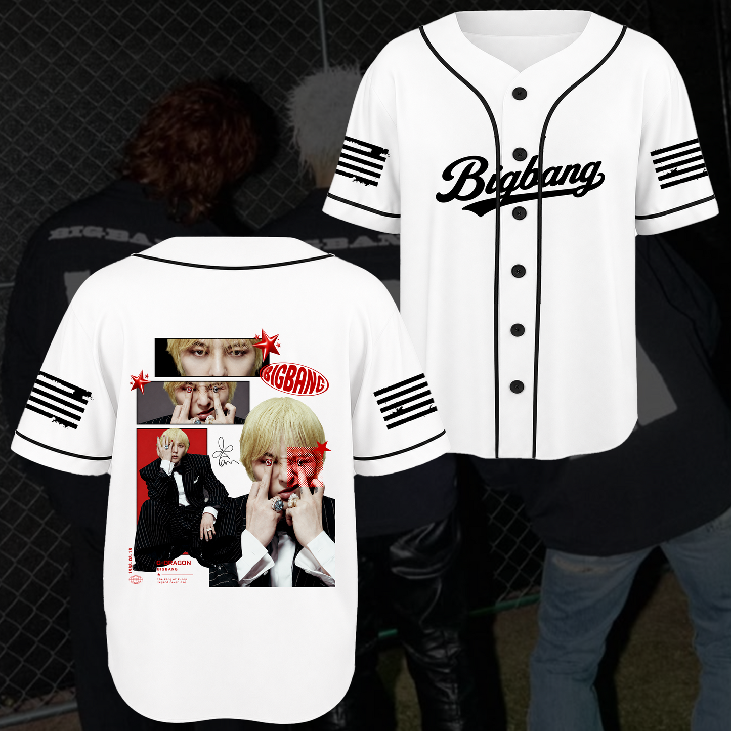 BIGBANG Cosmos Tour  White  Baseball Jersey Best Gift for VIPs