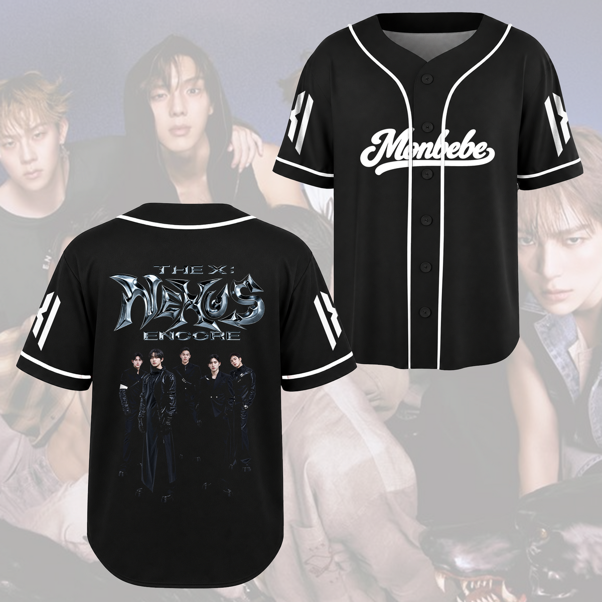 MONSTA X Monbebe The Phase Tour Grunge Baseballtrikot Geschenk für Fans